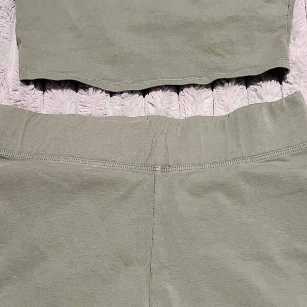 Green tank top and short set